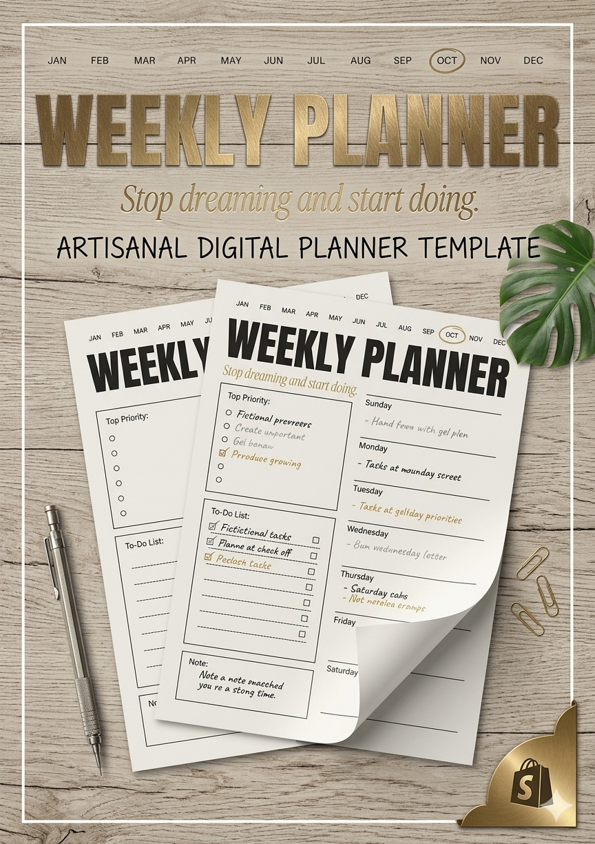 Minimalist Weekly Planner Printable | Neutral Aesthetic Weekly Organizer | Productivity Planner | Printable To Do List | Sunday Start Weekly Planning Sheet | Instant Download