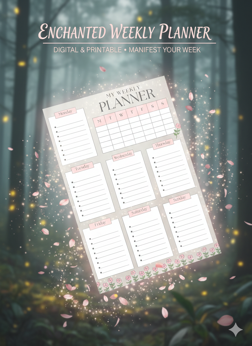 Floral Weekly Planner Printable PDF | Undated Aesthetic Planner | Instant Digital Download