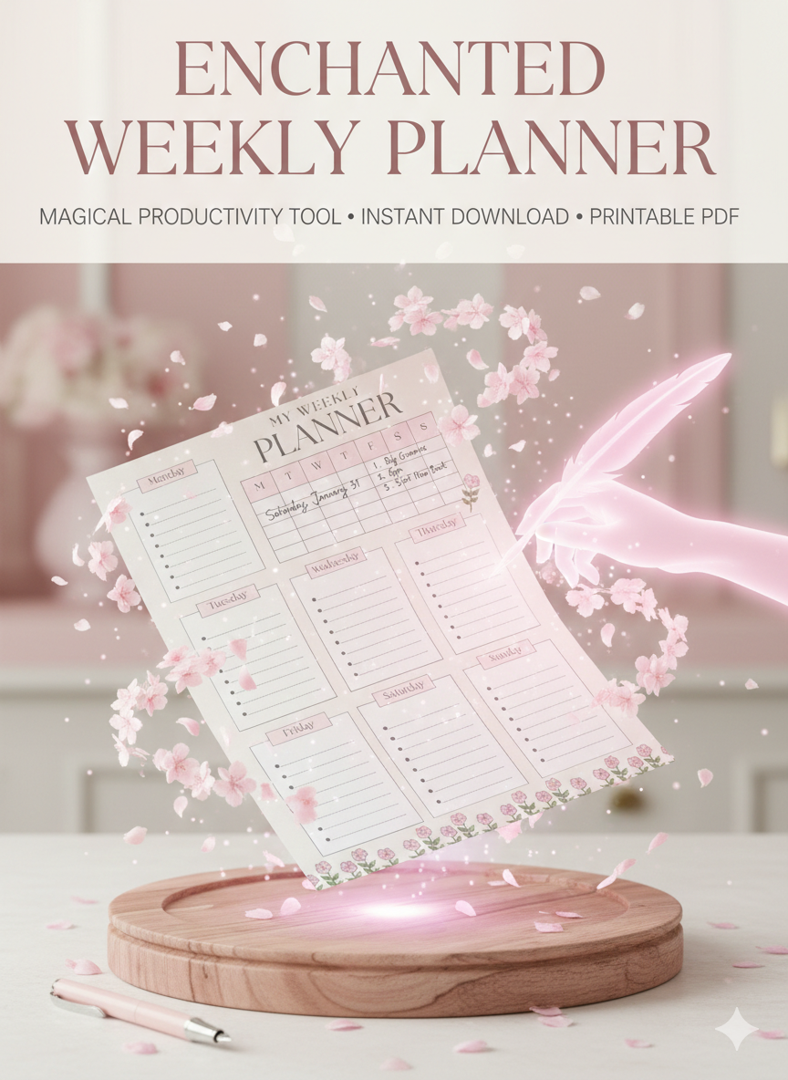 Floral Weekly Planner Printable PDF | Undated Aesthetic Planner | Instant Digital Download