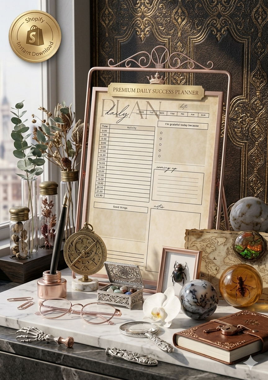 Minimalist Daily Planner Printable PDF | Hourly Schedule + Gratitude + To‑Do | Instant Download + Canva Editable