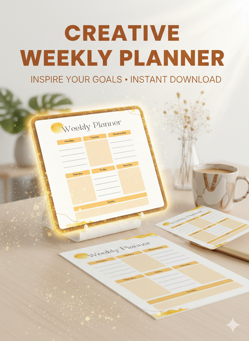 Aesthetic Weekly Planner – Warm Neutral Printable PDF