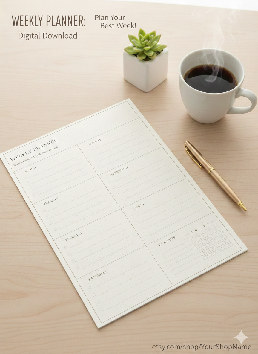 The Calm Focus Weekly Planner|The Soft Reset Weekly Planner