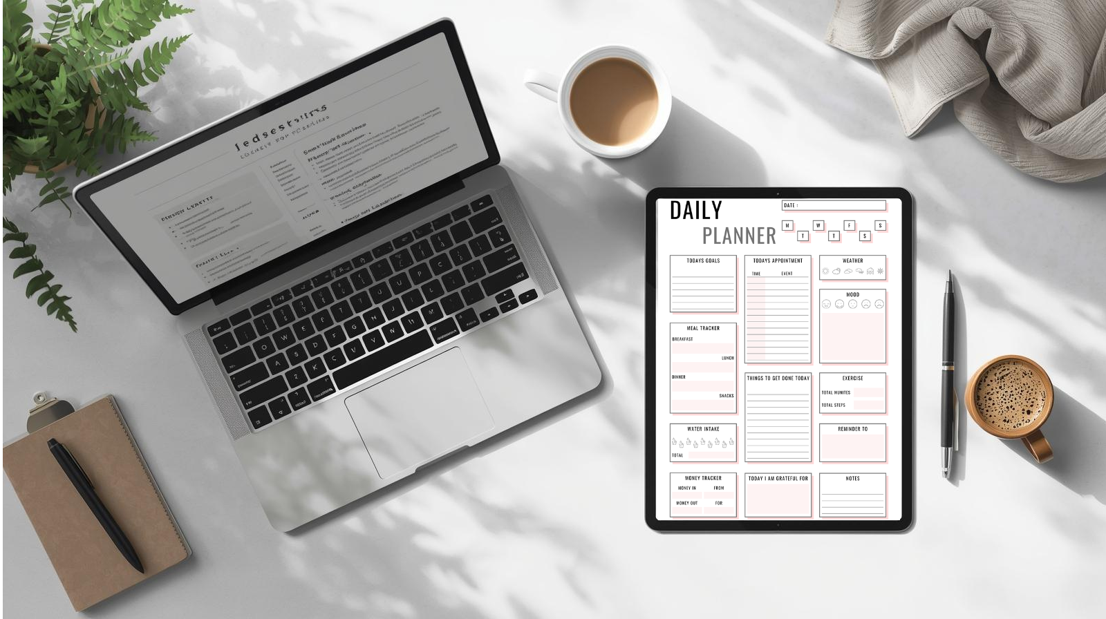 “Daily Planner Printable – Minimalist Productivity Planner”|Minimalist Daily Planner Printable | Productivity Planner | Daily Schedule Organizer | Goal Tracker | Printable Planner PDF | Aesthetic Daily Planning Sheet