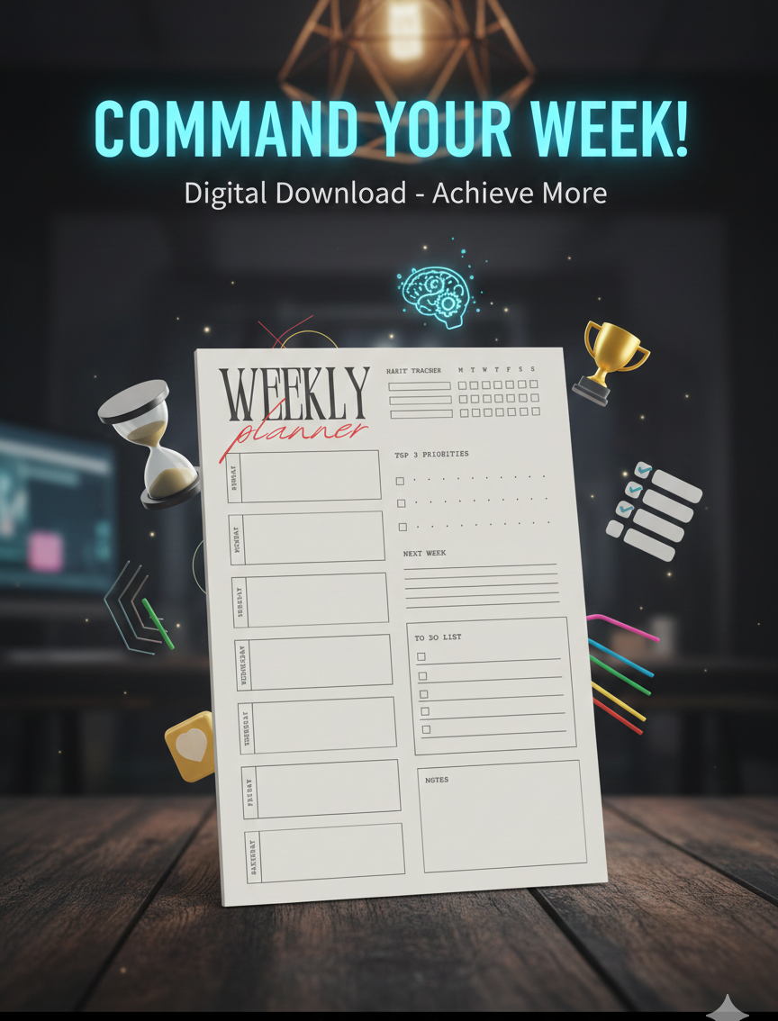 The Focus Week Planner | Modern Minimal Weekly Organizer