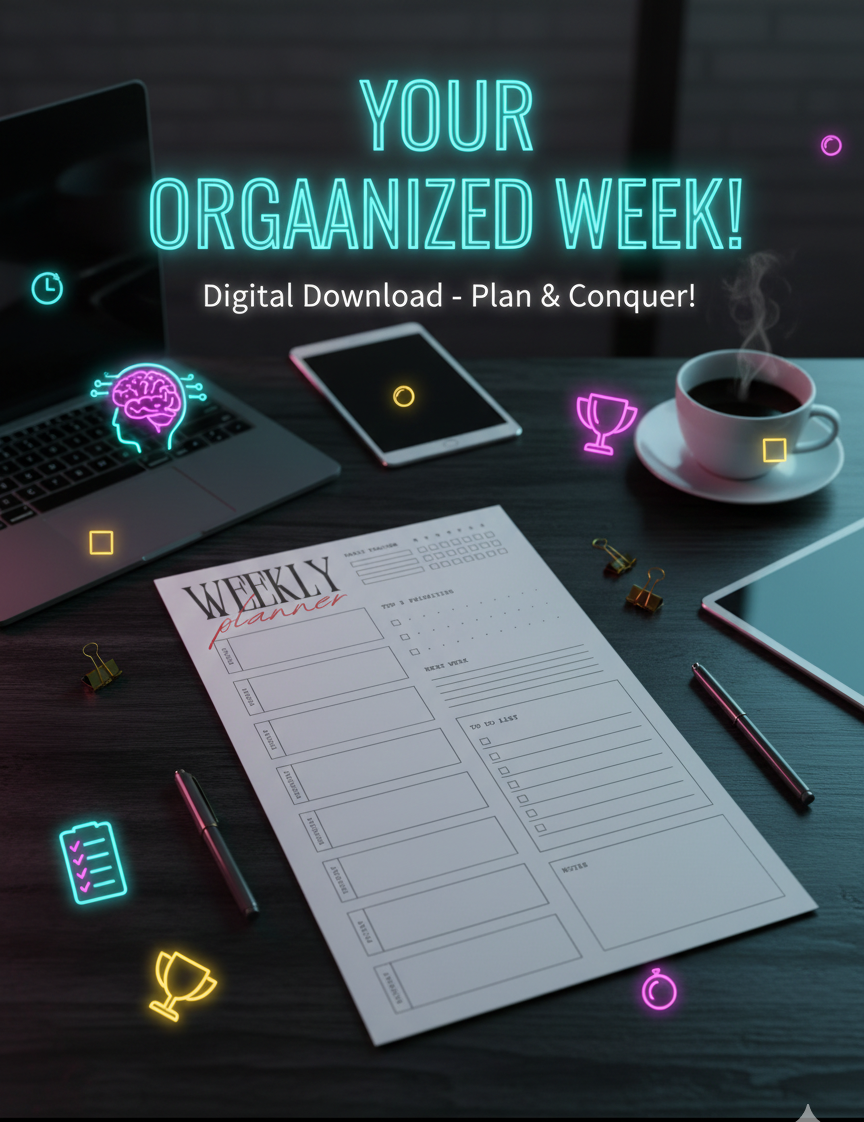 The Focus Week Planner | Modern Minimal Weekly Organizer