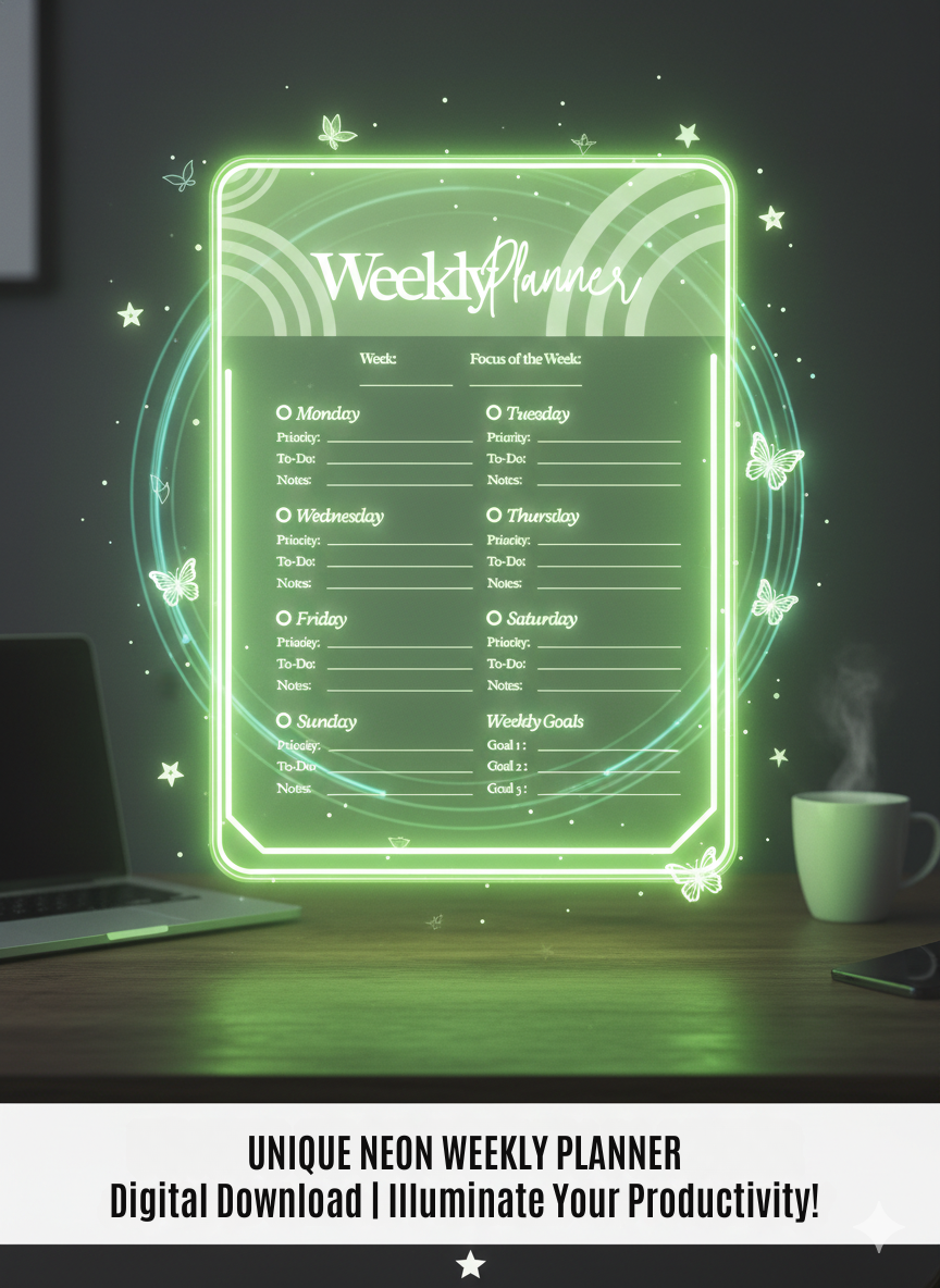 Weekly Goals Planner – Priority-Based Printable PDF  Minimal Weekly Planner with Goals & Focus Section