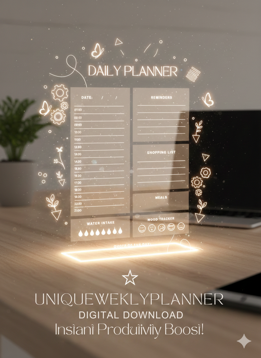 Minimalist Daily, Weekly & Monthly Planner Bundle | Neutral Aesthetic Printable Planner | Undated Productivity Planner PDF