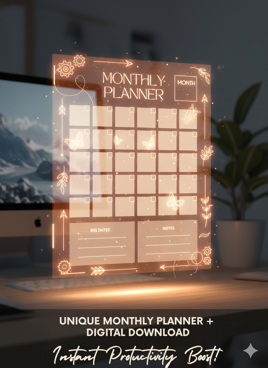 Minimalist Daily, Weekly & Monthly Planner Bundle | Neutral Aesthetic Printable Planner | Undated Productivity Planner PDF